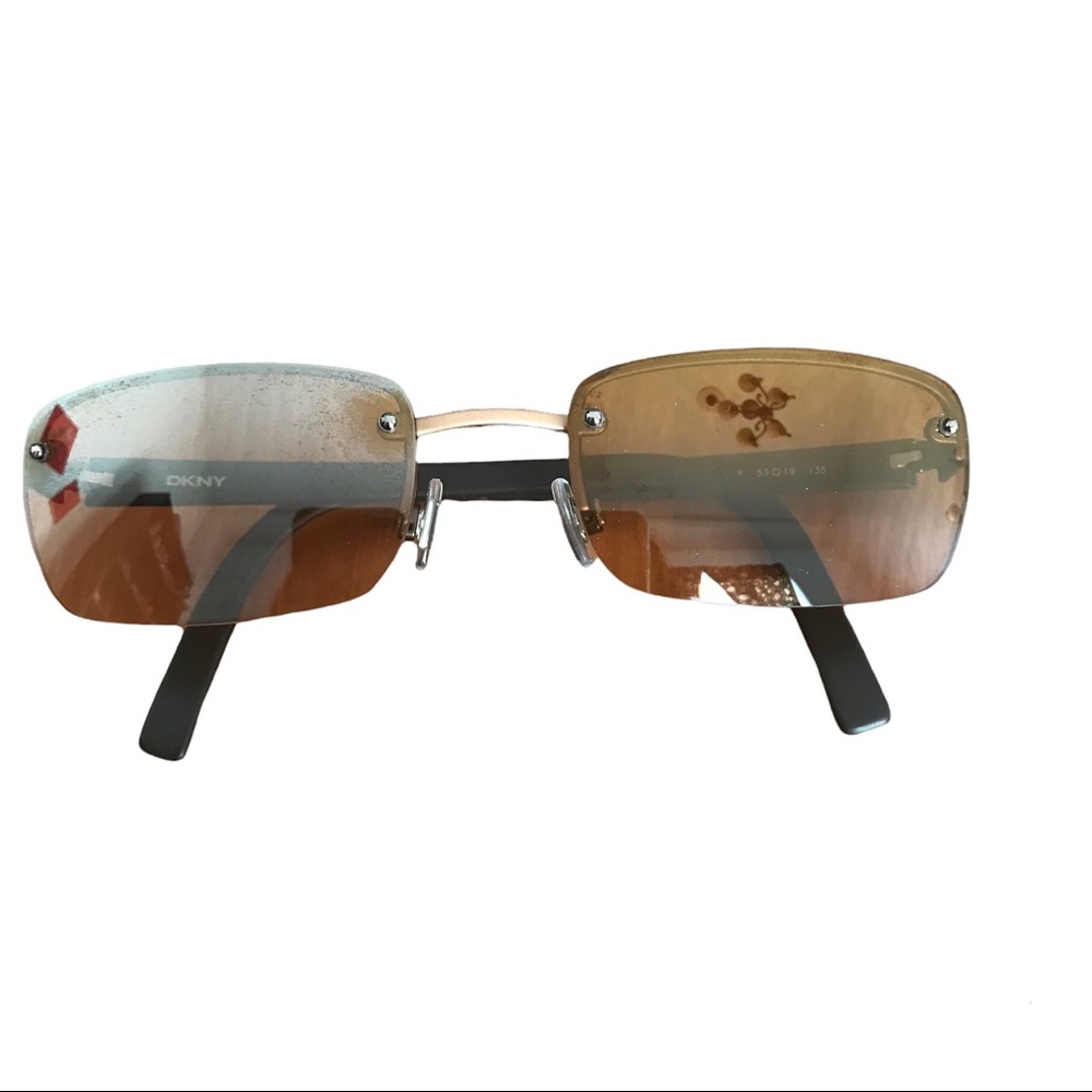 -DKNY Half rim rectangular sunglasses